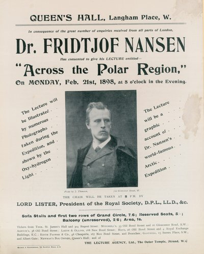 Programma della conferenza di Dr Fridtjof Nansen, Attraverso la regione polare da English Photographer