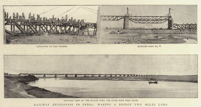 Impresa ferroviaria in India, costruzione di un ponte lungo due miglia da English Photographer