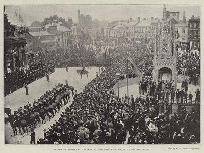 Revisione della cavalleria Yeomanry da parte del Principe di Galles a Devizes, Wilts da English Photographer