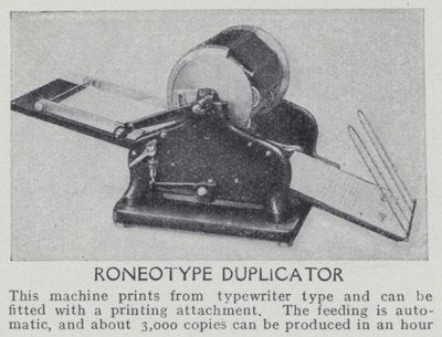 Duplicatore Roneotype da English Photographer