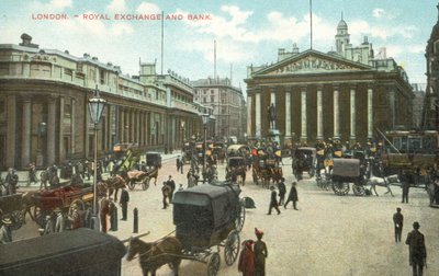 Royal Exchange e Bank of England, Città di Londra da English Photographer