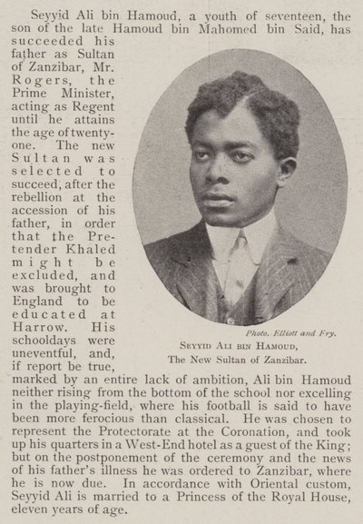 Seyyid Ali bin Hamoud, il nuovo sultano di Zanzibar da English Photographer