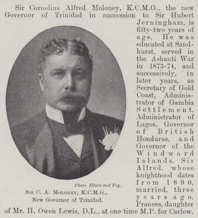 Sir C A Moloney, KCMG, nuovo governatore di Trinidad da English Photographer