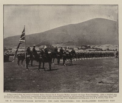 Sir F Forestier-Walker che rivede i volontari del Capo, gli Highlanders che marciano da English Photographer