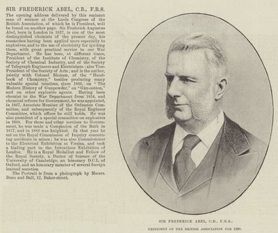 Sir Frederick Abel, CB, FRS, presidente della British Association per il 1890 da English Photographer