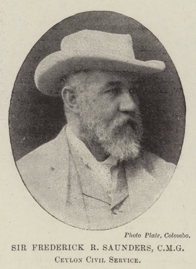 Sir Frederick R Saunders, CMG, Servizio Civile di Ceylon da English Photographer