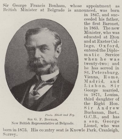 Sir G F Bonham, Nuovo Rappresentante Britannico a Belgrado da English Photographer