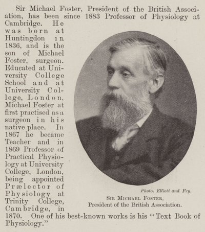 Sir Michael Foster, presidente della British Association da English Photographer