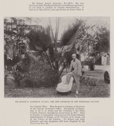 Sir Robert B Llewelyn, KCMG, il nuovo governatore delle Isole Sopravento da English Photographer
