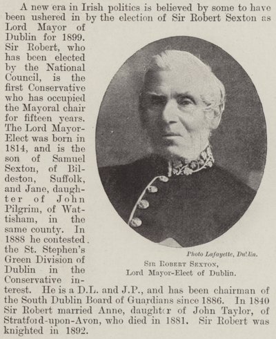 Sir Robert Sexton, Sindaco Eletto di Dublino da English Photographer