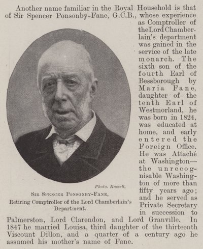 Sir Spencer Ponsonby-Fane, controllore in pensione del Dipartimento del Lord Ciambellano da English Photographer