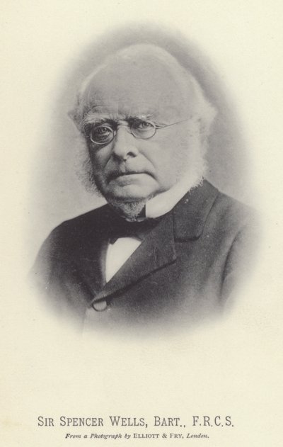 Sir Spencer Wells, baronetto, FRCS (foto b/n) da English Photographer