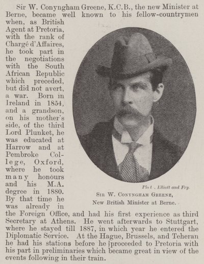 Sir W Conyngham Greene, nuovo ministro britannico a Berna da English Photographer