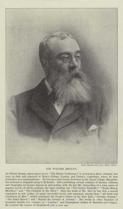 Sir Walter Besant da English Photographer