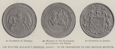I sigilli ufficiali di Sir Walter Ralegh, da presentare al British Museum da English Photographer