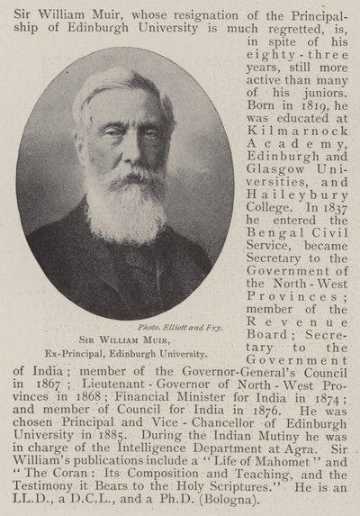 Sir William Muir, ex preside dell