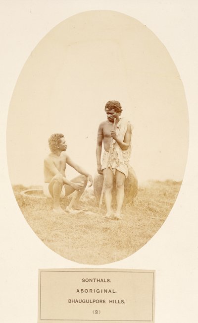 Sonthals, Aborigeni, Colline di Bhaugulpore, da The People of India, di J. Forbes Watson, pubblicato nel 1868 da English Photographer