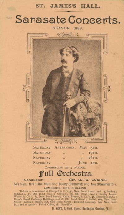 Concerti di Sarasate alla St Jamess Hall da English Photographer