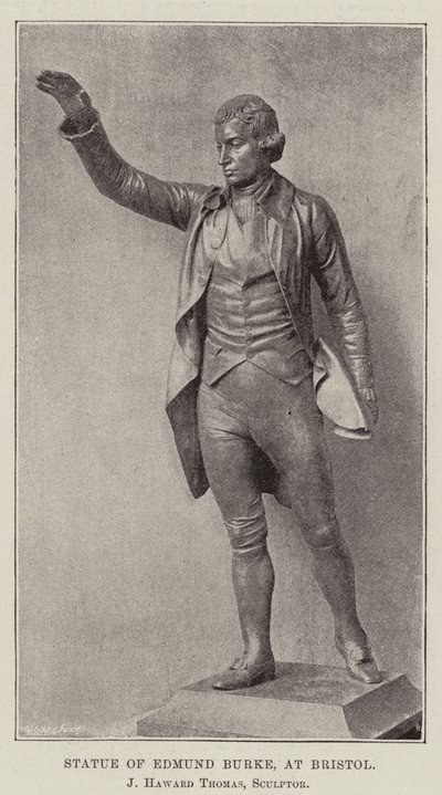 Statua di Edmund Burke a Bristol, J Haward Thomas, scultore da English Photographer