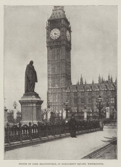 Statua di Lord Beaconsfield in Parliament Square, Westminster da English Photographer