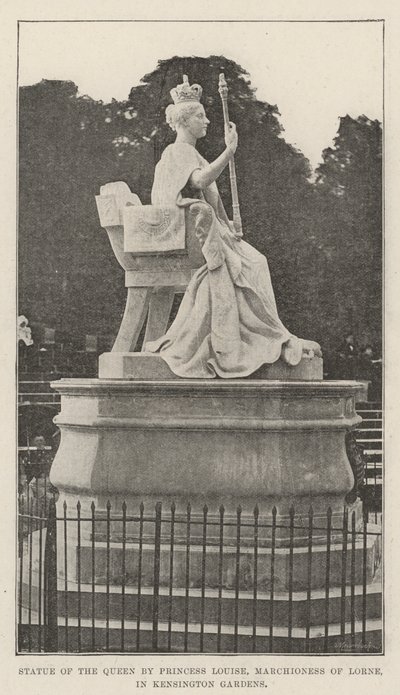 Statua della Regina della Principessa Louise, Marchesa di Lorne, nei Giardini di Kensington da English Photographer