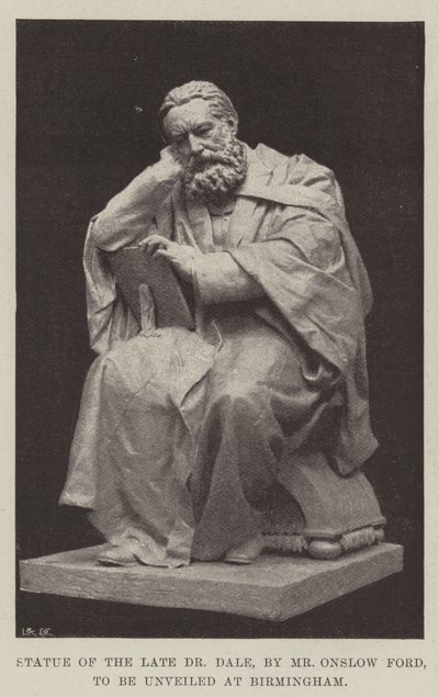 Statua del defunto Dr Dale, di Mr Onslow Ford, da svelare a Birmingham da English Photographer