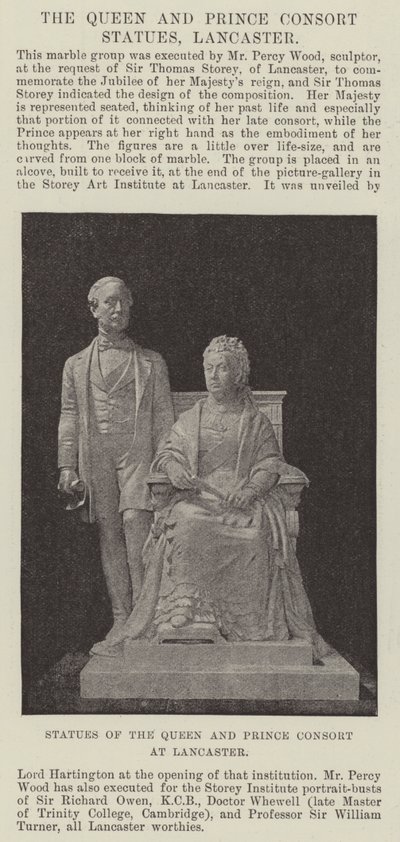 Statue della Regina e del Principe Consorte a Lancaster da English Photographer