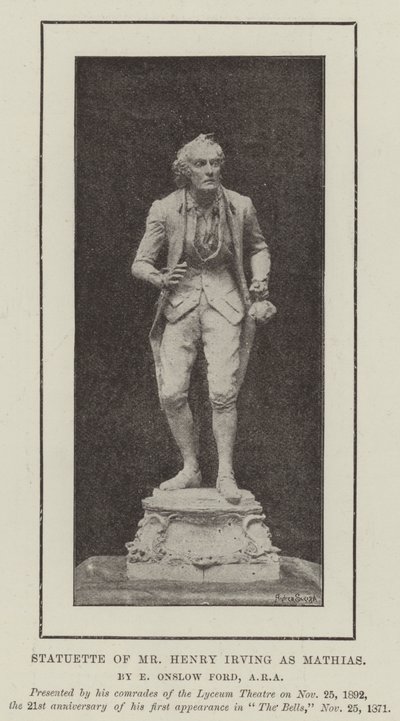 Statuetta di Mr Henry Irving come Mathias da English Photographer