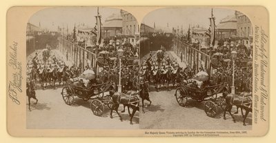 Stampa stereografica del Giubileo di Diamante della Regina Vittoria da English Photographer
