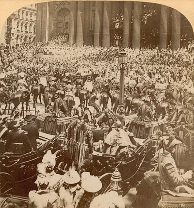 Stampa stereografica del Giubileo di Diamante della Regina Vittoria da English Photographer