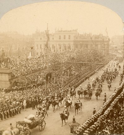 Stampa stereografica del Giubileo di Diamante della Regina Vittoria da English Photographer