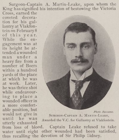 Il chirurgo-capitano A Martin-Leake, insignito della VC per il coraggio a Vlakfontein da English Photographer