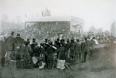Sfida di tennis singolo: J T Hartley contro H F Lawford da English Photographer