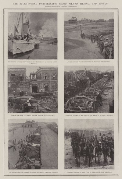 Il disaccordo anglo-russo, scene intorno a Tientsin e Tongku da English Photographer