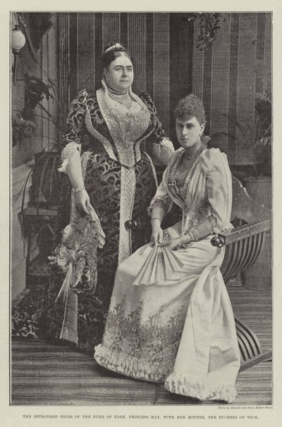 La fidanzata del Duca di York, la Principessa May, con sua madre, la Duchessa di Teck da English Photographer
