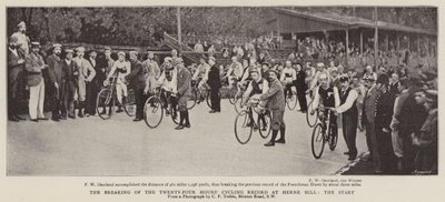 La rottura del record di ciclismo di ventiquattro ore a Herne Hill, la partenza da English Photographer