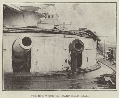 Il Cannone Esploso a Bordo della HMS Ajax da English Photographer