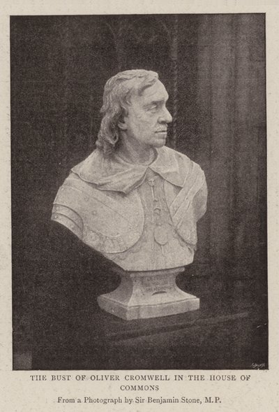 Il busto di Oliver Cromwell nella Camera dei Comuni da English Photographer