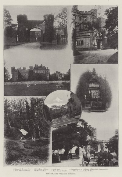 Il castello e il villaggio di Hawarden da English Photographer