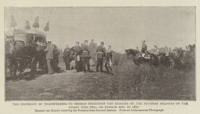 La Cerimonia di Trasferimento al Territorio Tedesco dei Resti dei Soldati Prussiani della Guardia Caduti sul Suolo Francese nel 1870 da English Photographer