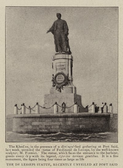 La statua di De Lesseps, recentemente inaugurata a Port Said da English Photographer