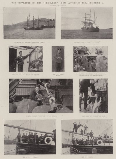 La partenza della Discovery da Lyttelton, Nuova Zelanda, 21 dicembre da English Photographer