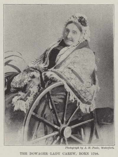 La vedova Lady Carew, nata nel 1798 da English Photographer