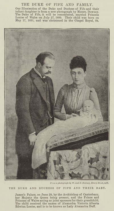 Il Duca e la Duchessa di Fife e il loro bambino da English Photographer