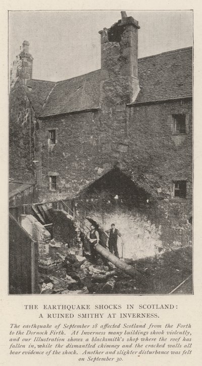 Le scosse di terremoto in Scozia, una fucina rovinata a Inverness da English Photographer