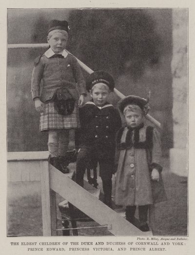 I figli maggiori del Duca e della Duchessa di Cornovaglia e York, Principe Edoardo, Principessa Vittoria e Principe Alberto da English Photographer