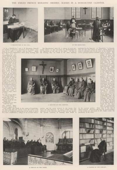 Gli ordini monastici francesi esiliati, scene in un chiostro benedettino da English Photographer
