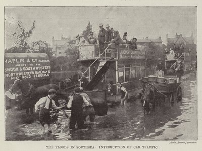 Le Inondazioni a Southsea, Interruzione del Traffico Automobilistico da English Photographer