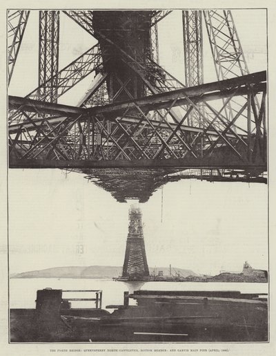Il Ponte di Forth, Queensferry North Cantilever, Membro Inferiore, e Garvie Main Pier (aprile 1889) da English Photographer