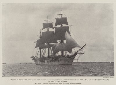 La nave scuola tedesca Moltke, inviata dal Kaiser per essere presente a Devonport quando il re posa la prima pietra dell